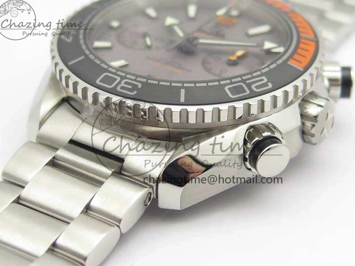 0218 Planet Ocean Master Chrono SS OM 1:1 Best Edition Gray Dial On SS Bracelet A9900 V Efficient 8116
